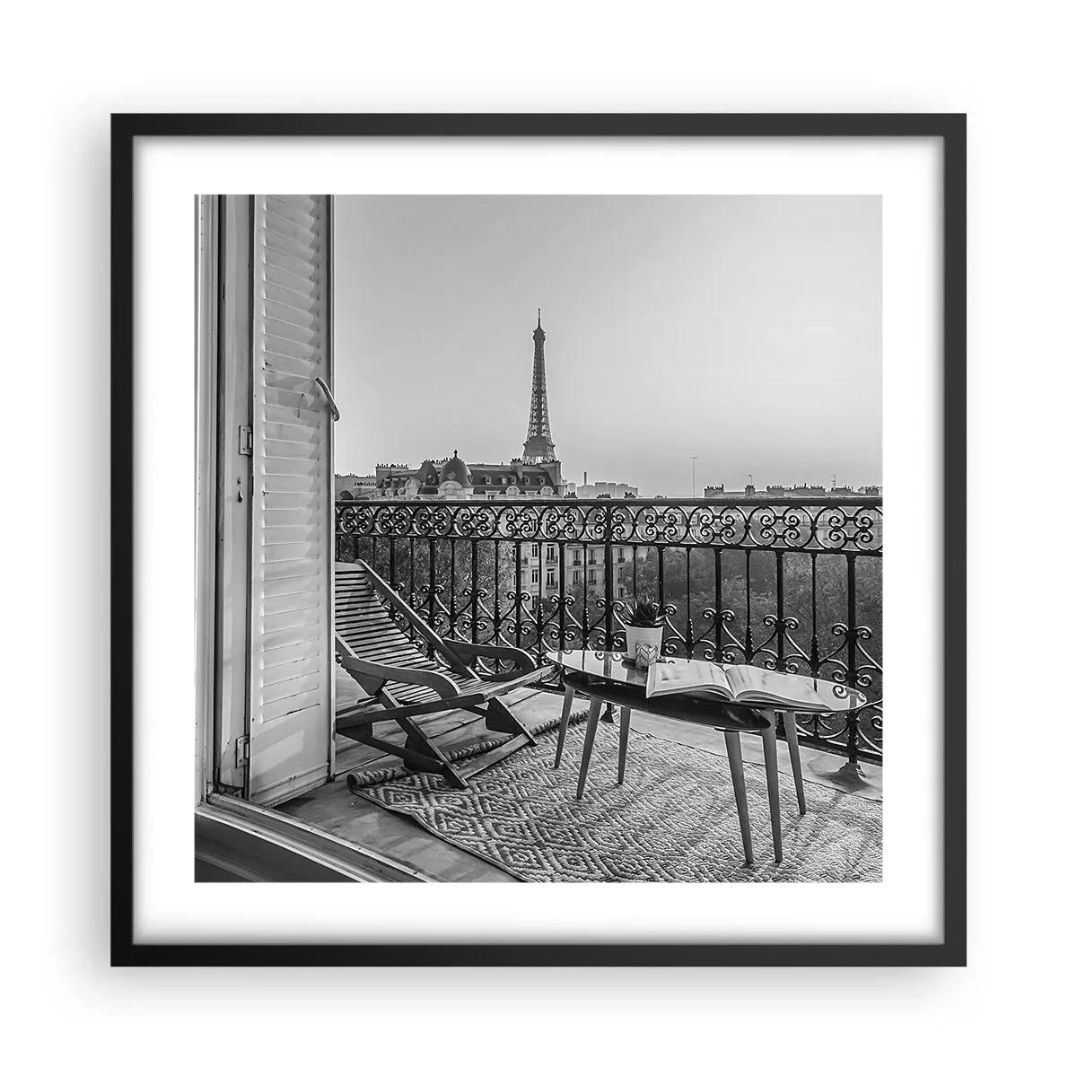 Poster in black frame - Parisian Afternoon - 50x50 cm