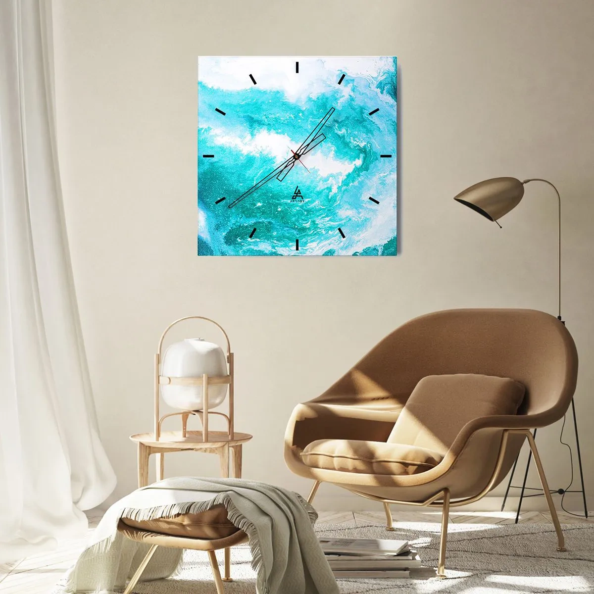 Wall clock - Clock on glass - At the Heart of Element - 40x40 cm