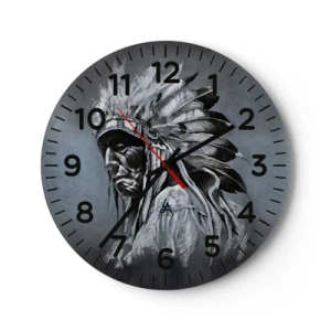 Wall clock - Clock on glass - Return to the Roots - 30x30 cm