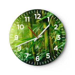 Wall clock - Clock on glass - Getting to Know the Green - 30x30 cm