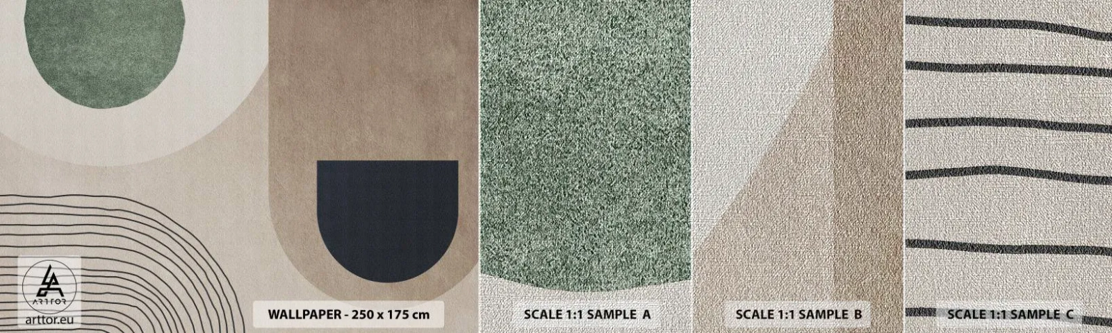 Photo Wallpaper Sample Premium Canvas - Gentleness of an Oval - Minimalism, Piece, Abstraction - 100x30 cm