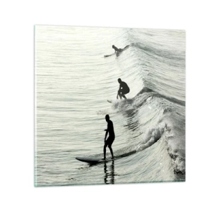 Glass picture - Meeting the Wave - 30x30 cm