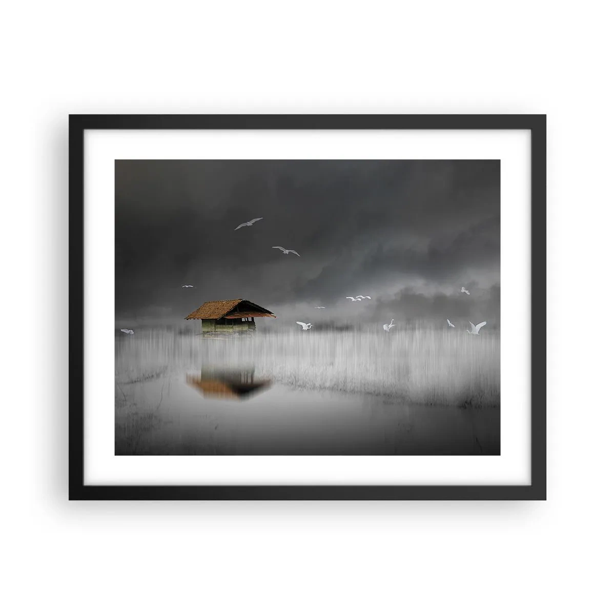 Poster in black frame - Shelter from the Rain - 50x40 cm