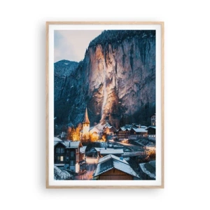 Poster in light oak frame - Sparkling Winter Spirit - 70x100 cm