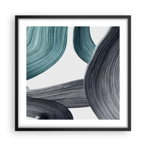 Poster in black frame - Emerald and Black Trails - 50x50 cm