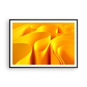 Poster in black frame - Like Waves of the Sun - 100x70 cm