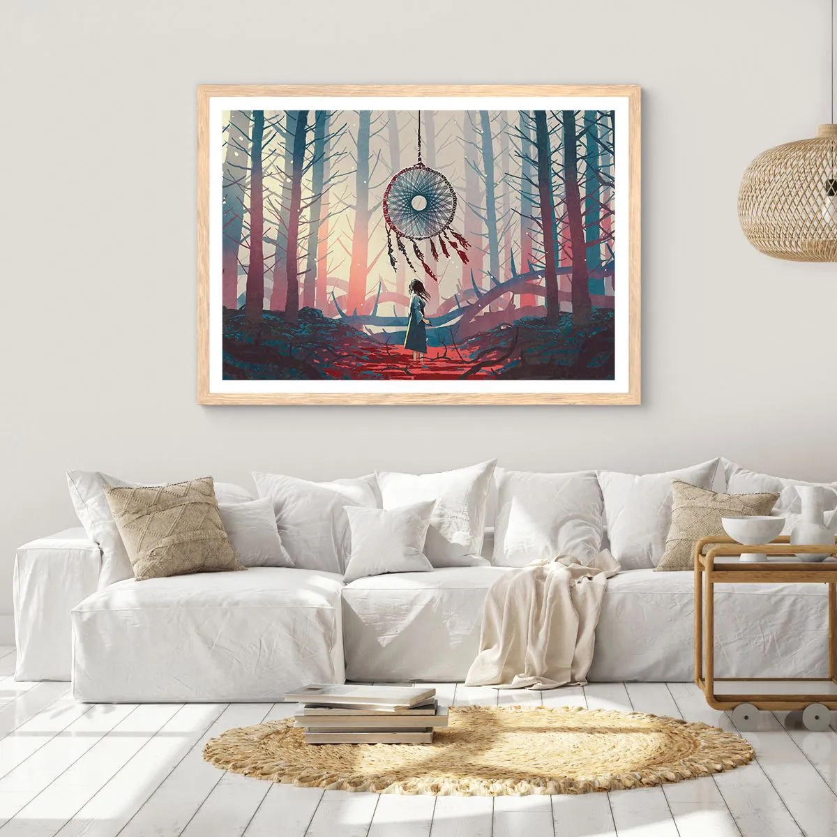 Poster in light oak frame - Mysterious Ritual of Life - 70x50 cm