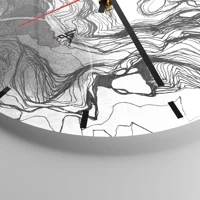 Clock face with lines