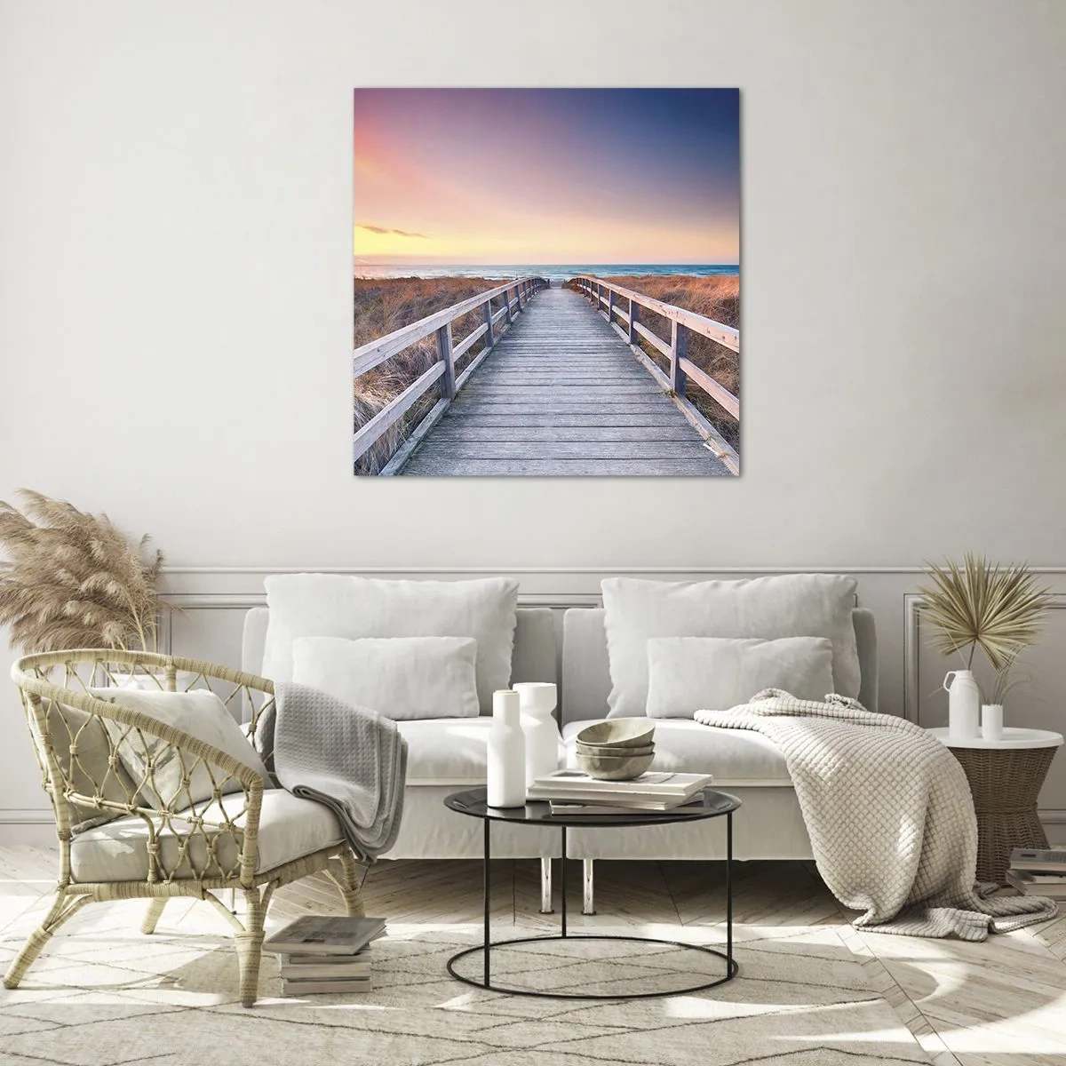 Glass picture - Baltic Evening Aurora - 40x40 cm