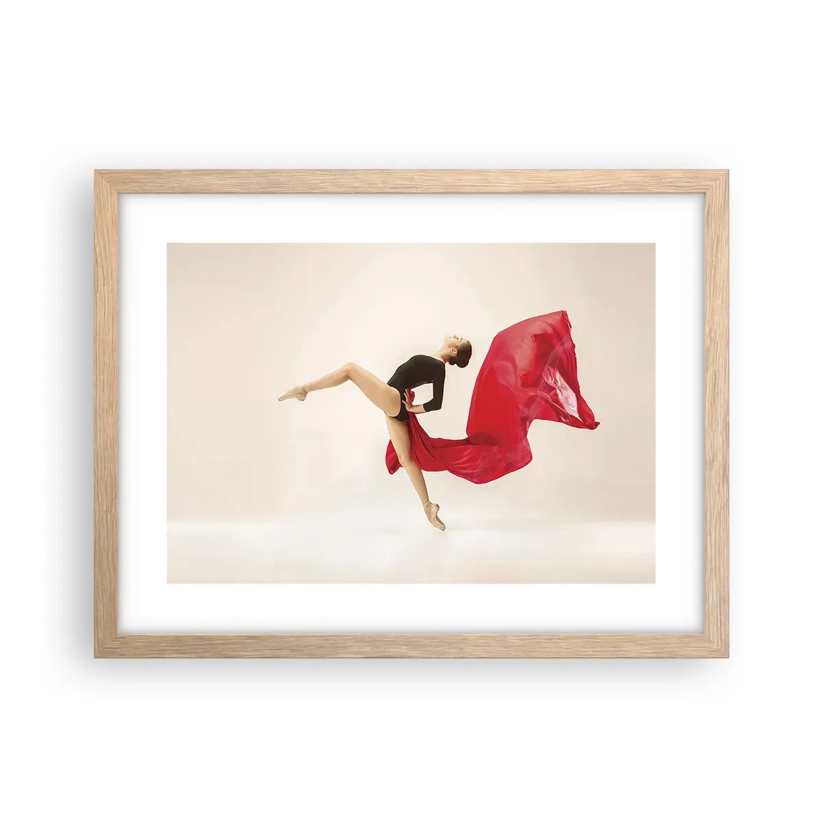 Poster in light oak frame - Red and Black - 40x30 cm