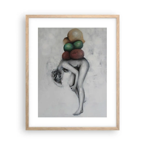 Poster in light oak frame - Weight of Life - 40x50 cm
