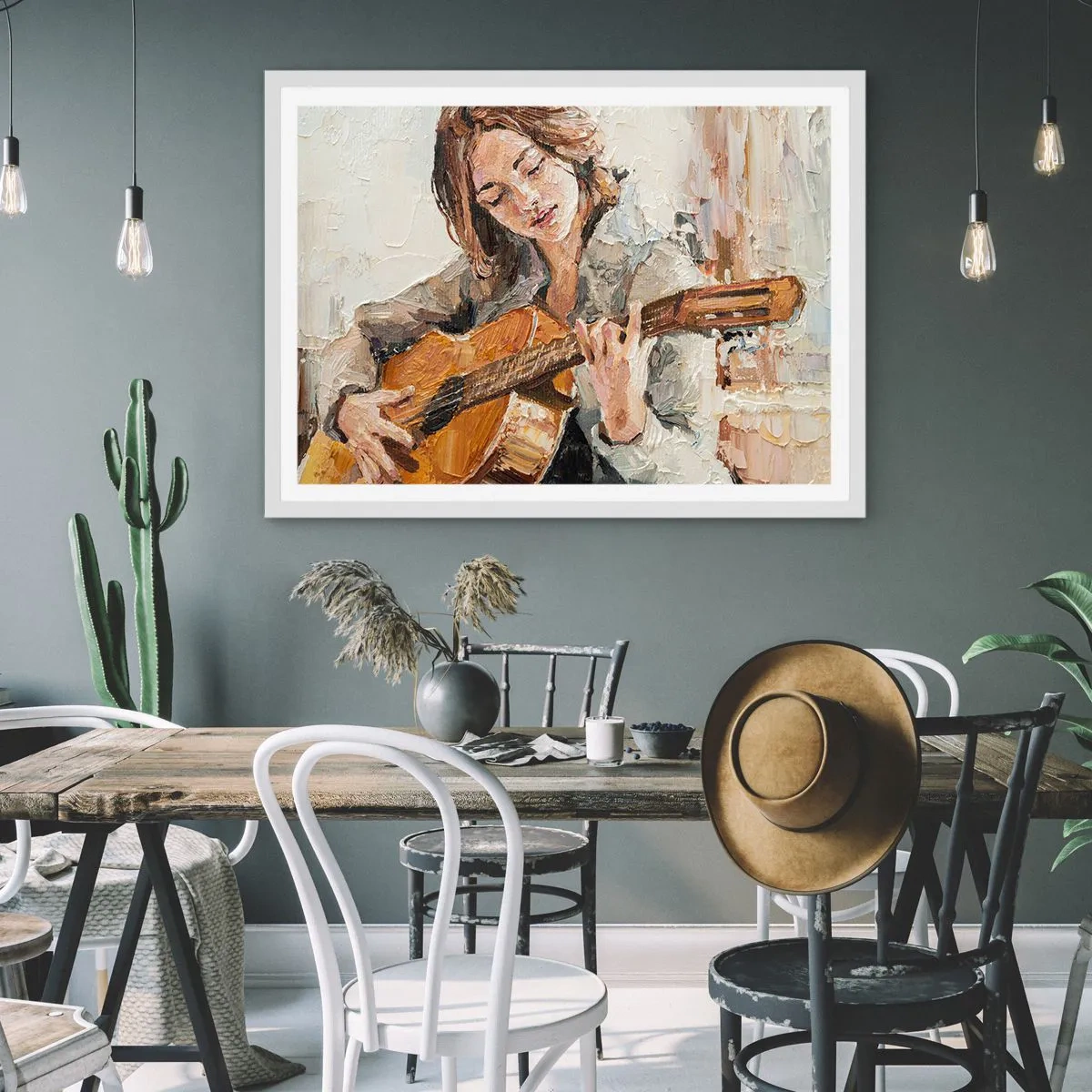 Poster in white frmae - Concert for Guitar and Girly Heart - 100x70 cm