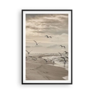 Poster in black frame - Sound of the Sea, Singing of the Birds - 61x91 cm
