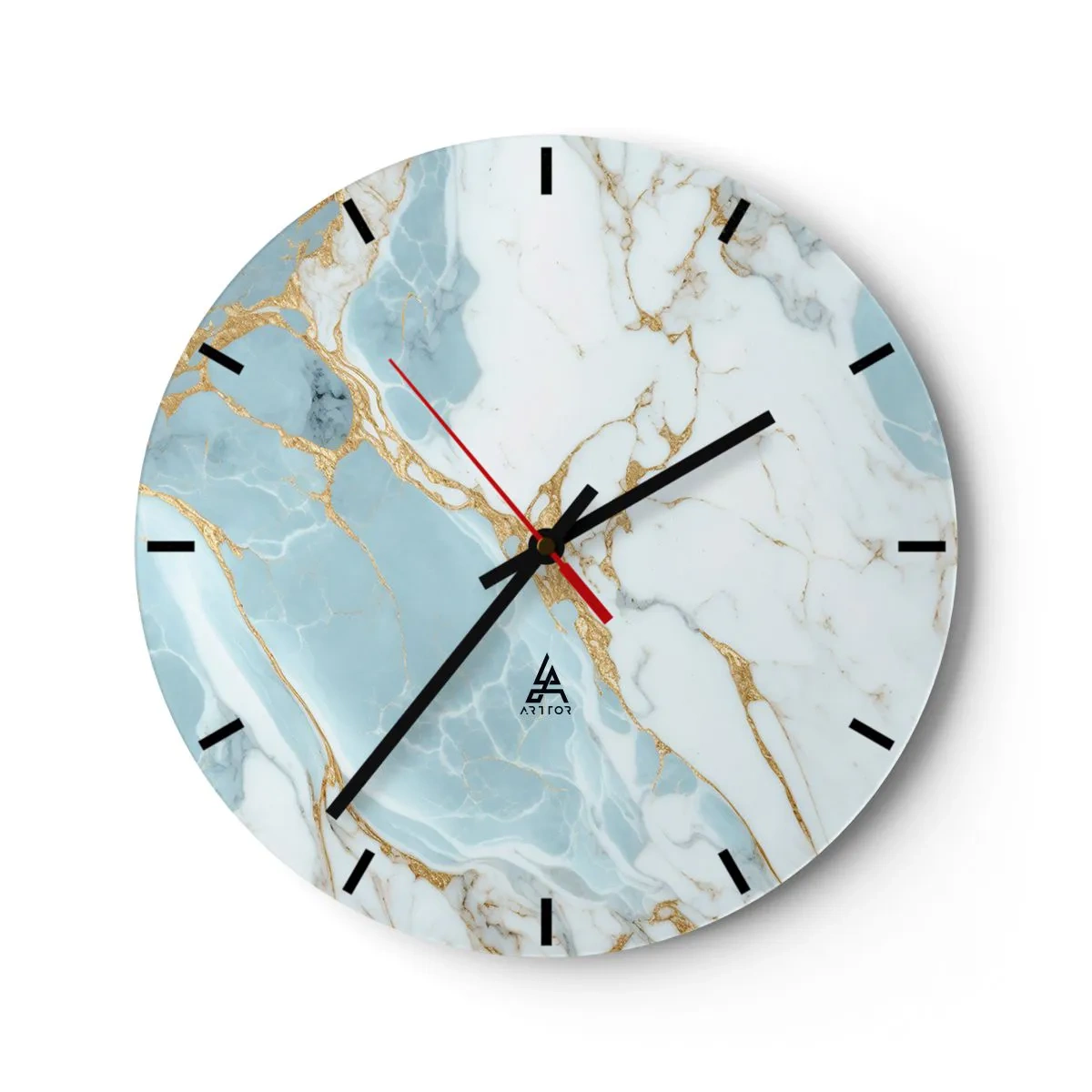Wall clock - Clock on glass - Richness of the Stone - 40x40 cm