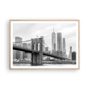 Poster in light oak frame - New York Style  - 100x70 cm