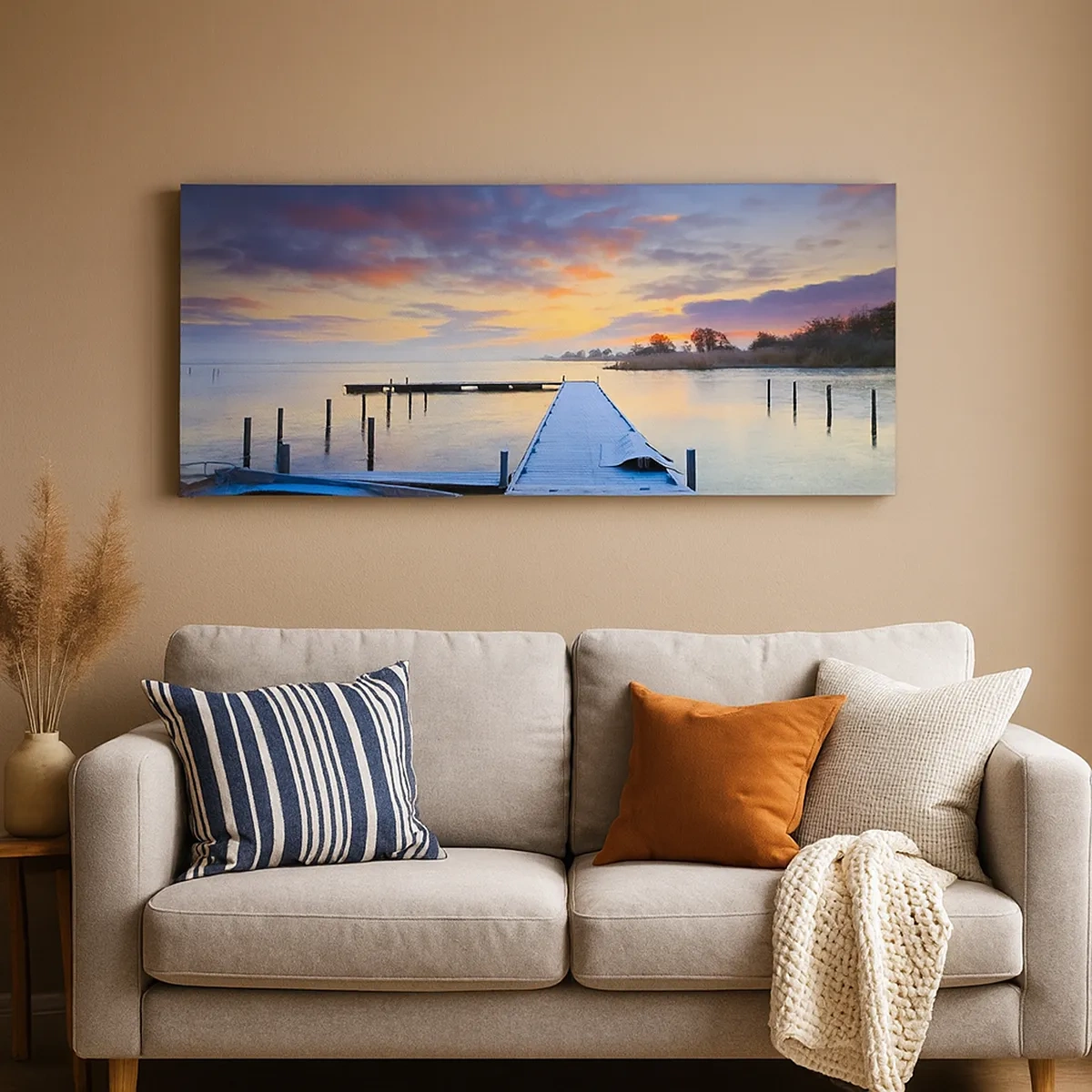 Canvas picture - Purple-Golden Peace - 30x30 cm