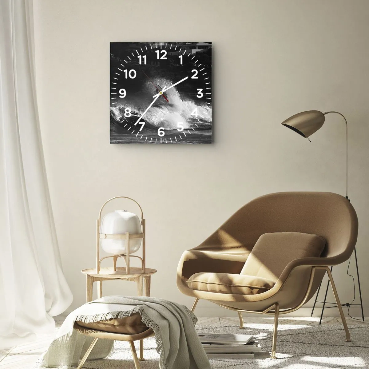 Wall clock - Clock on glass - Challenge Accepted! - 40x40 cm