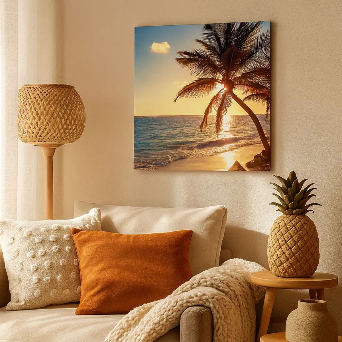 Canvas picture - Summer Under Palms - 30x30 cm