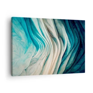 Canvas picture - Dynamic waves in shades of blue and white - 70x50cm - Blue Insatiability - Modern wall decoration for the living room and bedroom ARTTOR