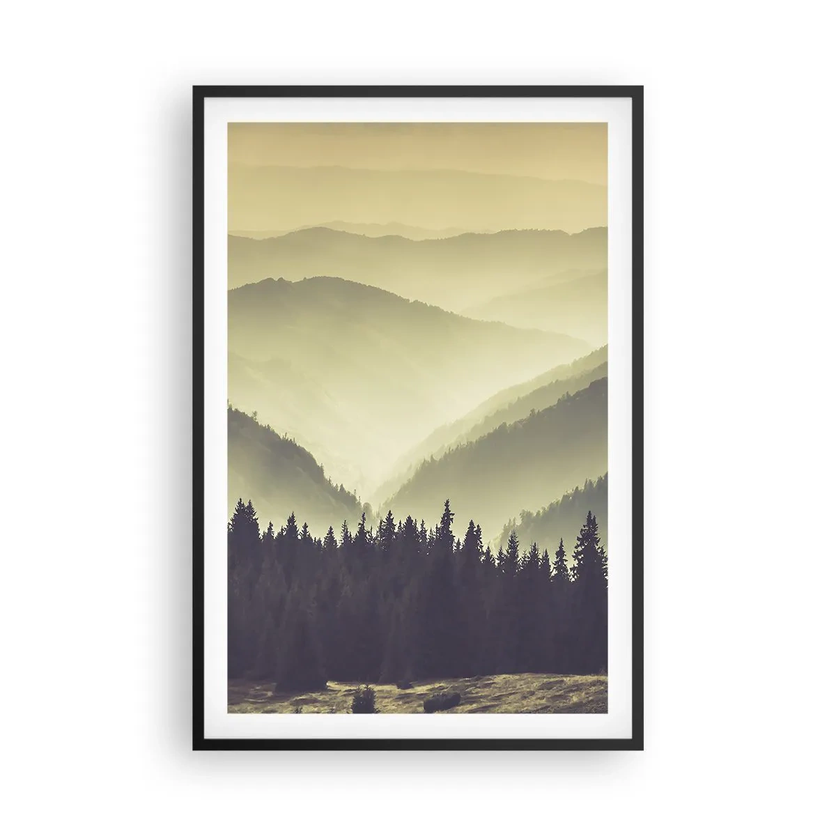 Poster in black frame - In a Faraway Land, Past the Mountains - 61x91 cm