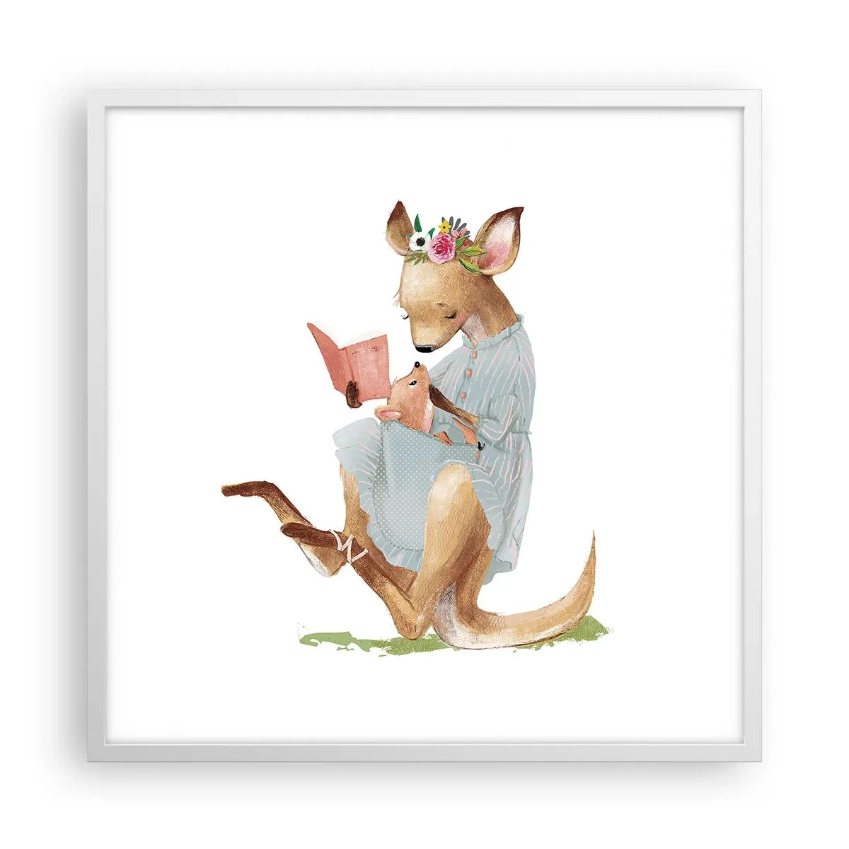 Poster in white frmae - Read to Me, Mum - 60x60 cm