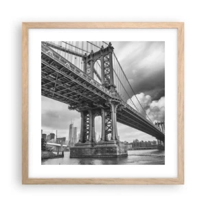 Poster in light oak frame - To the Heart of a City - 40x40 cm