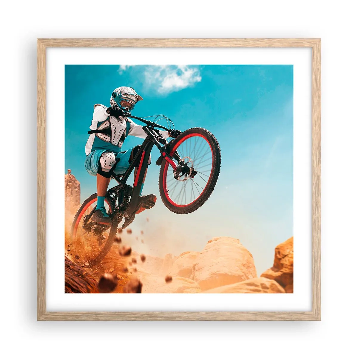 Poster in light oak frame - Madness on Wheels - 50x50 cm