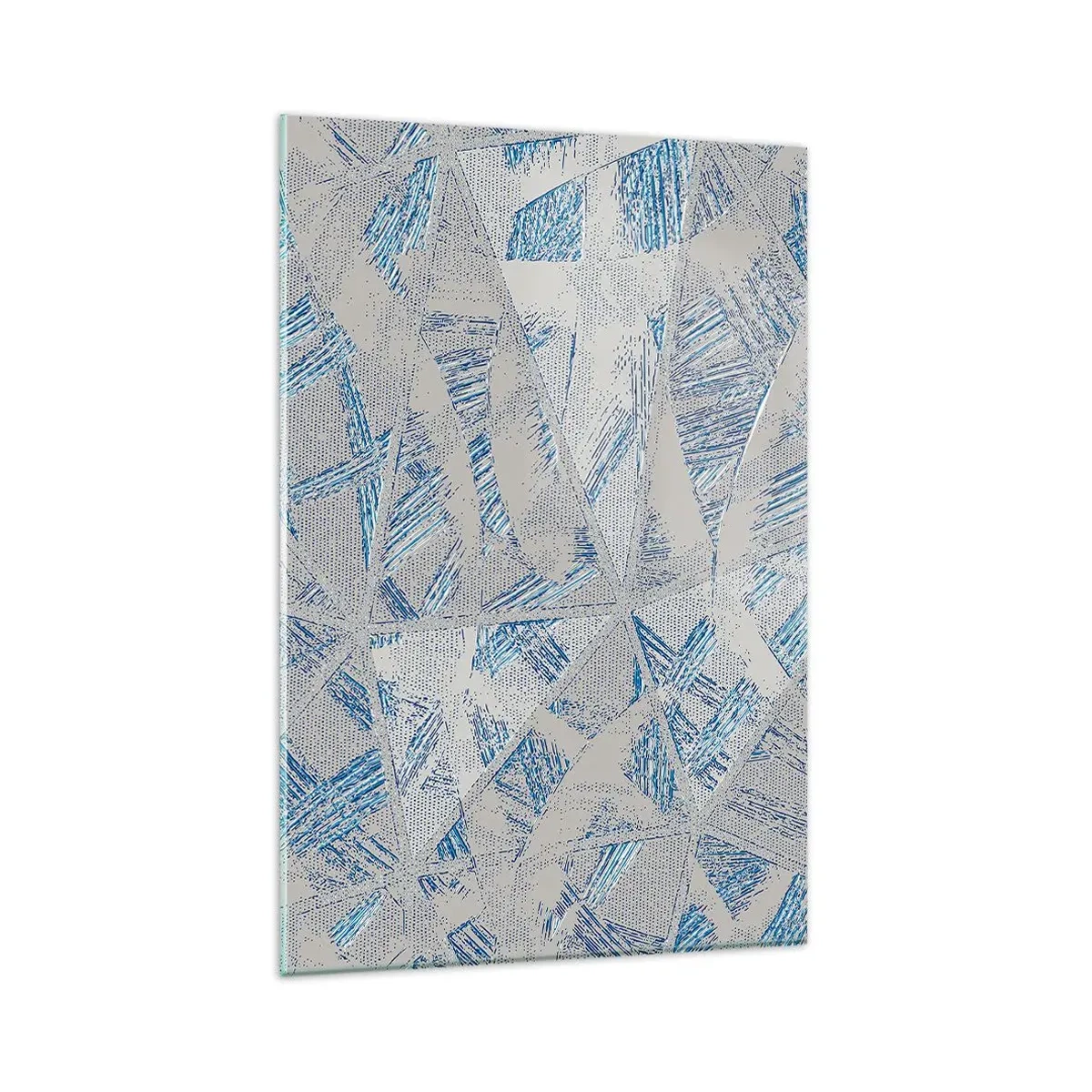 Glass picture - In Blue and Grey Maze - 80x120 cm