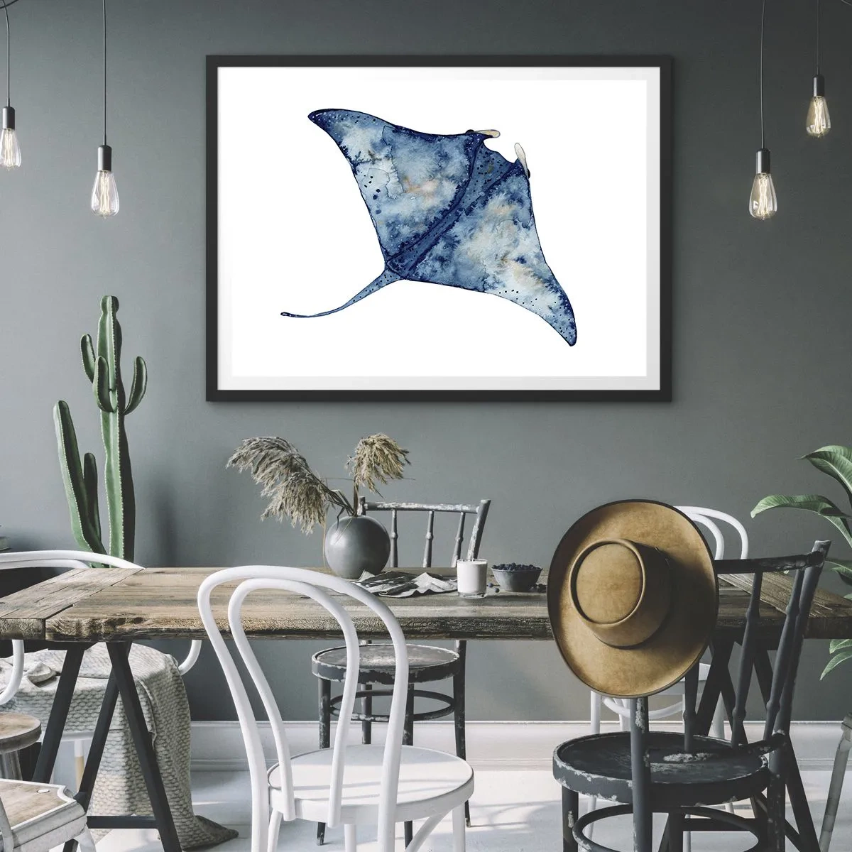 Poster in black frame - Life In Blue - 91x61 cm