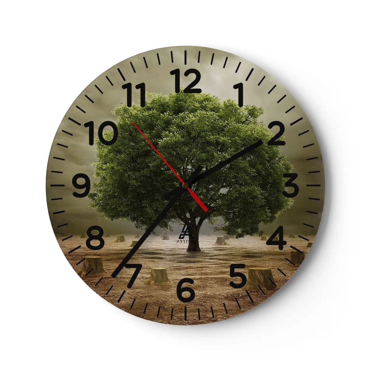 Wall clock - Clock on glass - Entire Hope - 40x40 cm