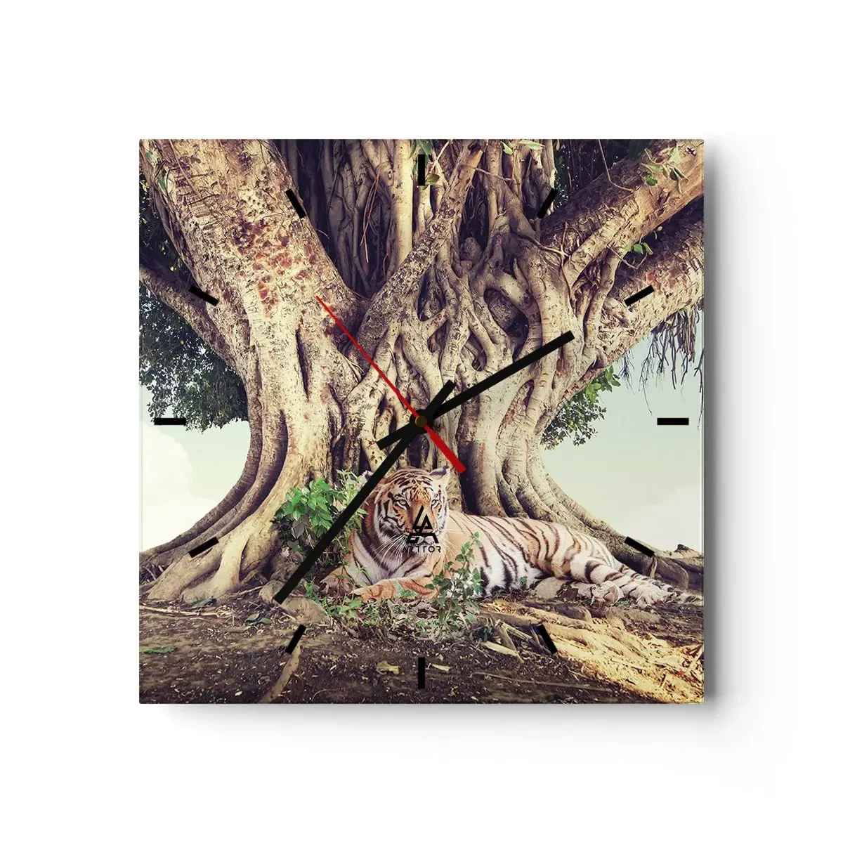 Wall clock - Clock on glass - View from the Genesis - 30x30 cm