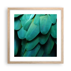 Poster in light oak frame - Precision of Parrot Nature - 40x40 cm