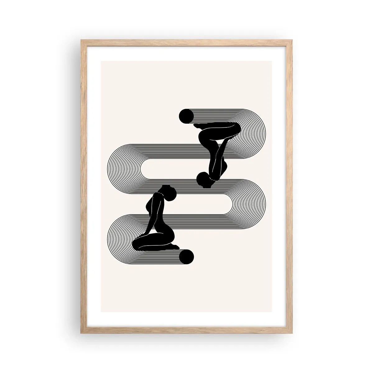 Poster in light oak frame - Sensual Symmetry - 50x70 cm