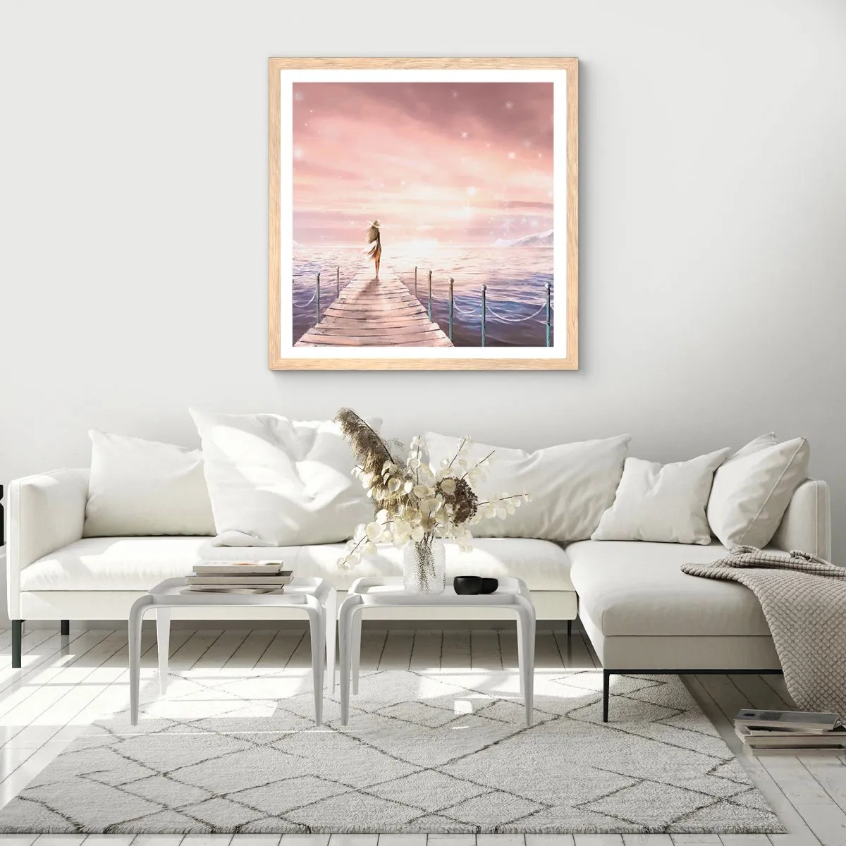 Poster in light oak frame - In a Dream World - 40x40 cm
