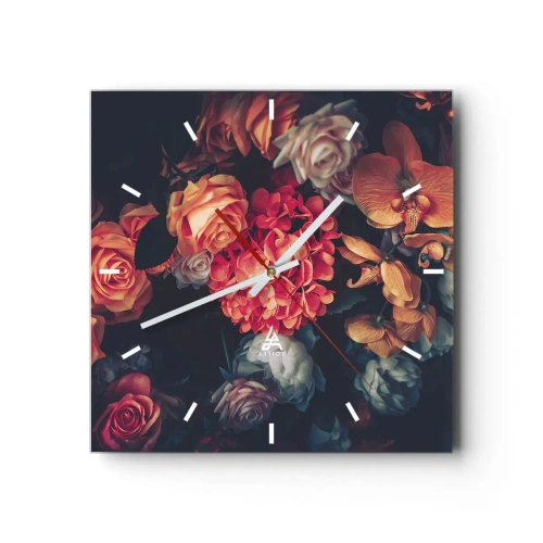 Wall clock - Clock on glass - Like at Dutch Masters - 30x30 cm