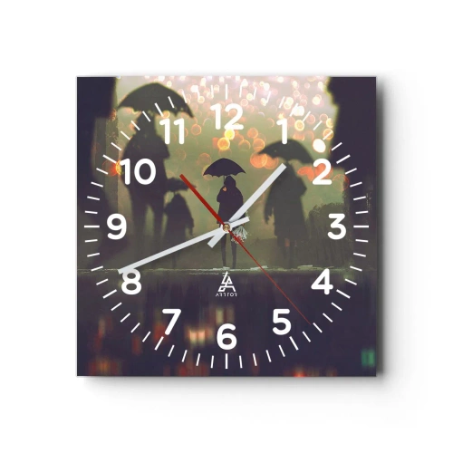 Wall clock - Clock on glass - From Perspective of a Raindrop - 30x30 cm