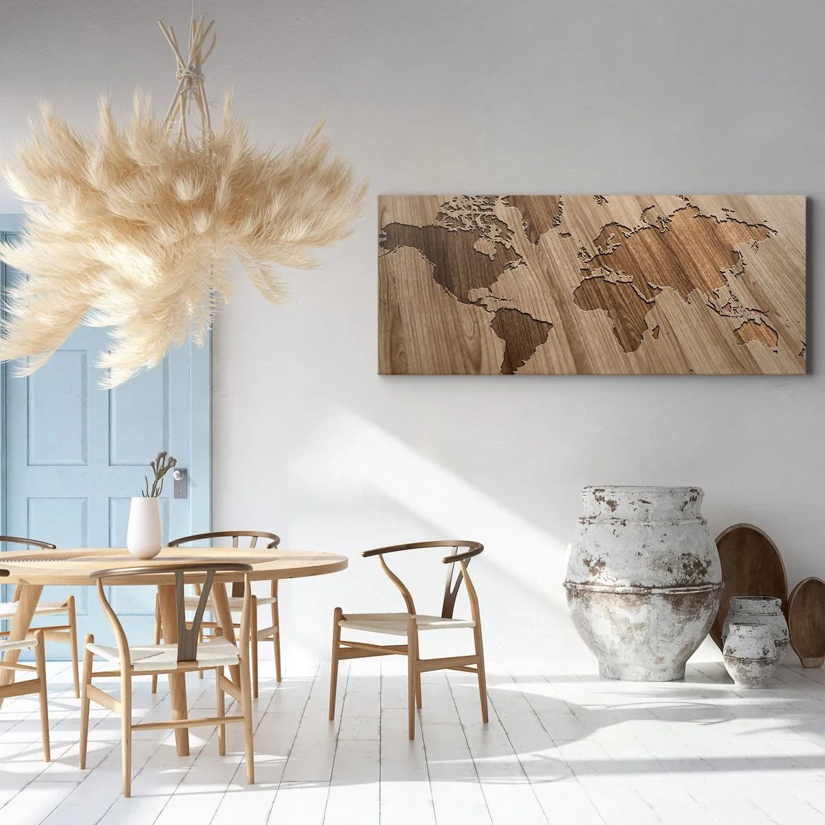 Canvas picture - World on a Table - 90x30 cm