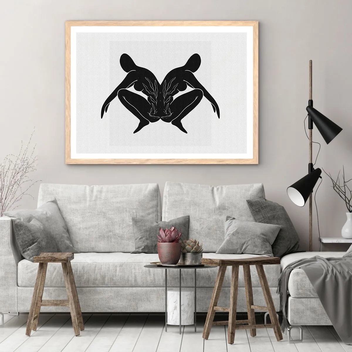 Poster in light oak frame - Mutual Soul - 50x40 cm