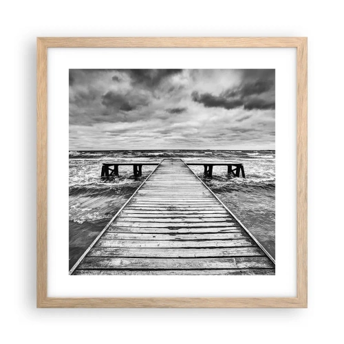 Poster in light oak frame - Waiting for the Wind to Blow away - 40x40 cm