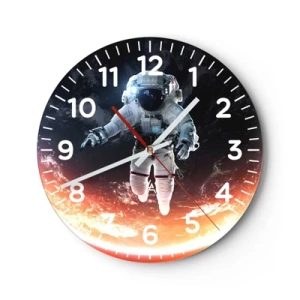 Wall clock - Clock on glass - Can I Stay a Bit More? - 40x40 cm