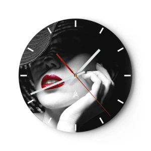 Wall clock - Clock on glass - Study in Scarlet - 40x40 cm