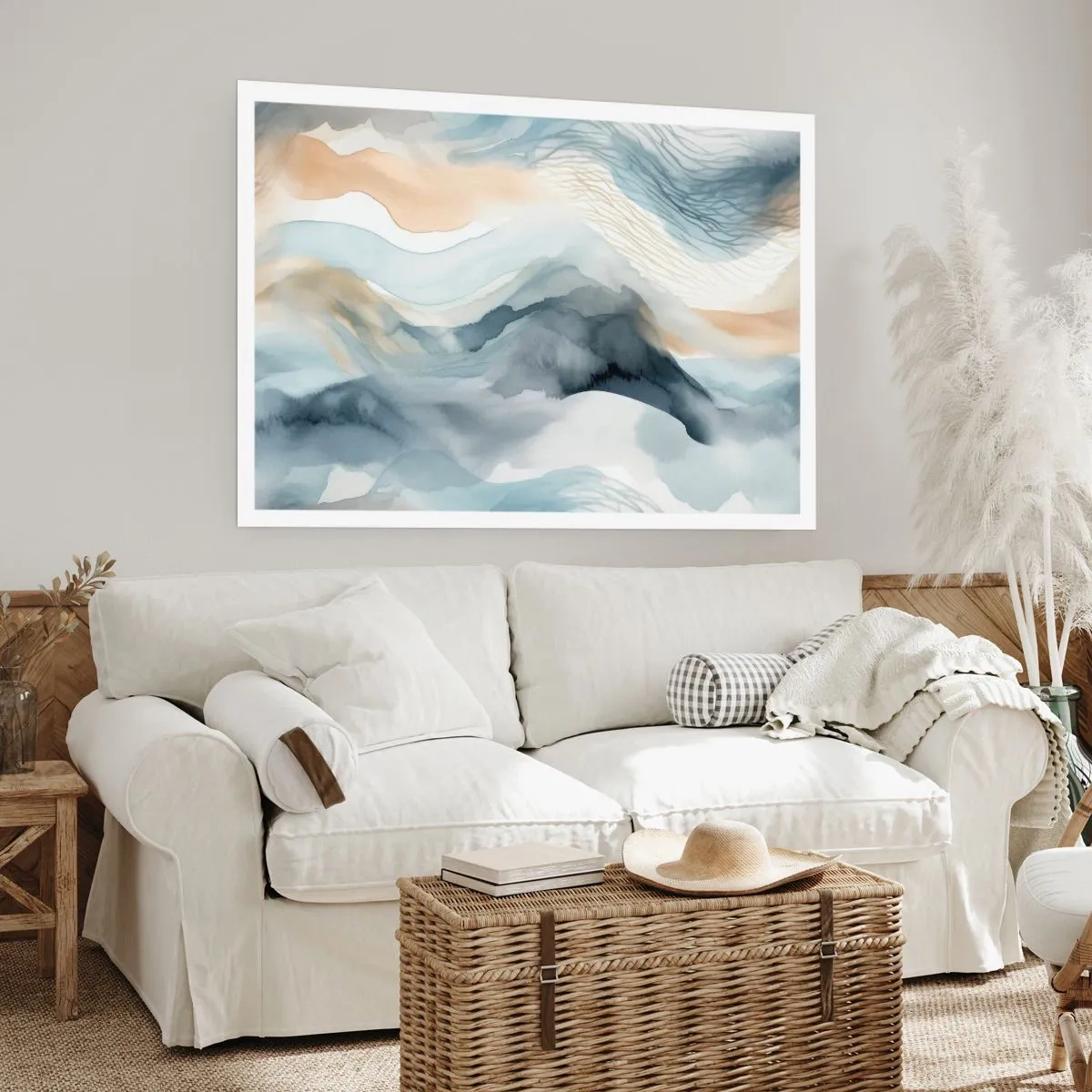 Poster - Snowy and Foggy Abstract - 91x61 cm