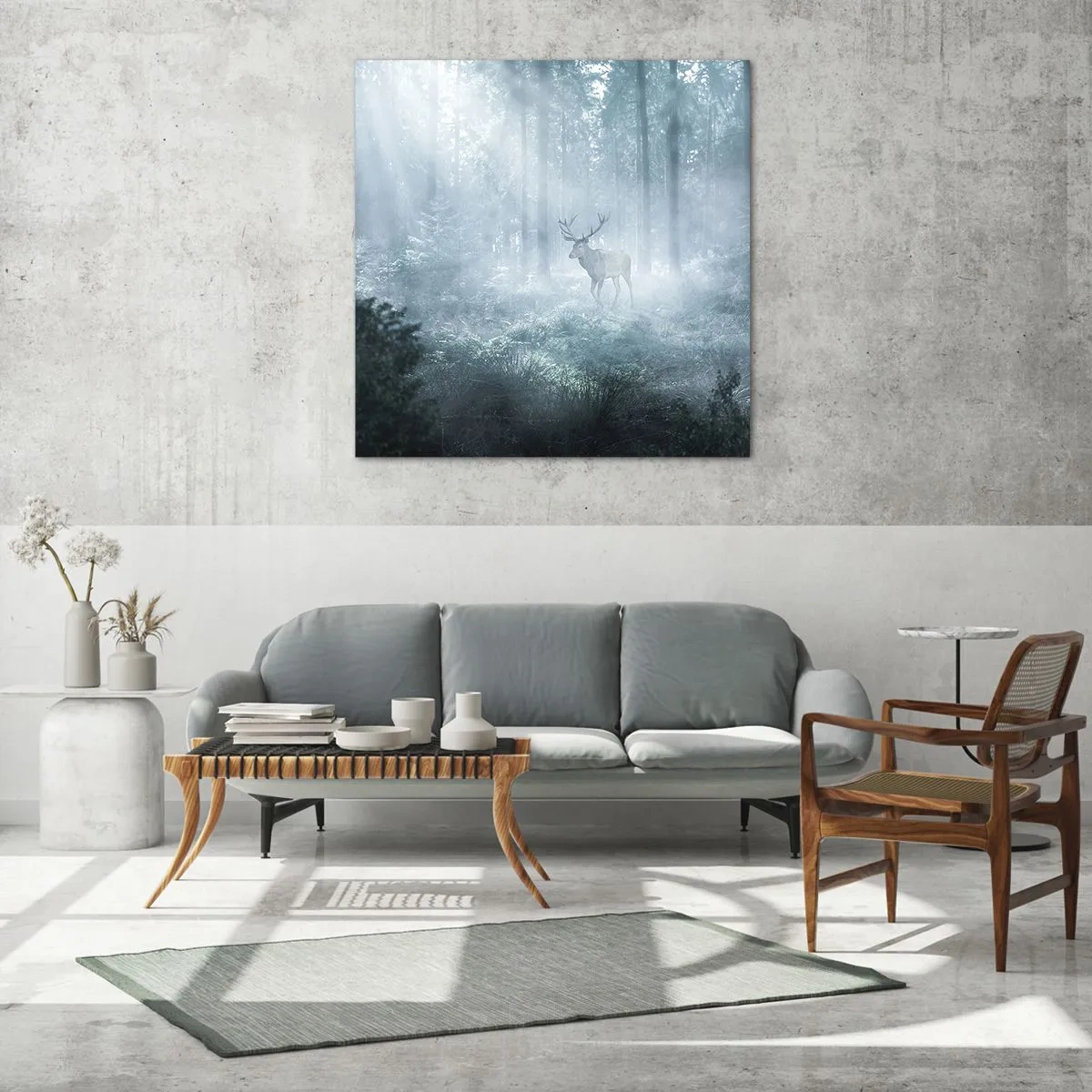 Glass picture - Morning Round of the Estate - 60x60 cm