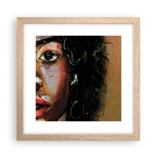 Poster in light oak frame - Black and Shine - 30x30 cm