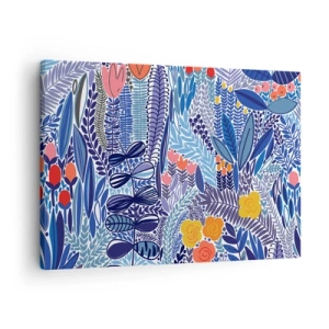 Canvas picture - A colorful plant motif in a modern graphic style - 70x50cm - Hawaian Garden - Modern wall decoration for the living room and bedroom ARTTOR