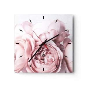 Wall clock - Clock on glass - for the Romantics - 30x30 cm