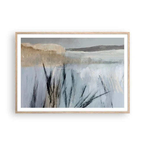 Poster in light oak frame - Winter Fields - 100x70 cm
