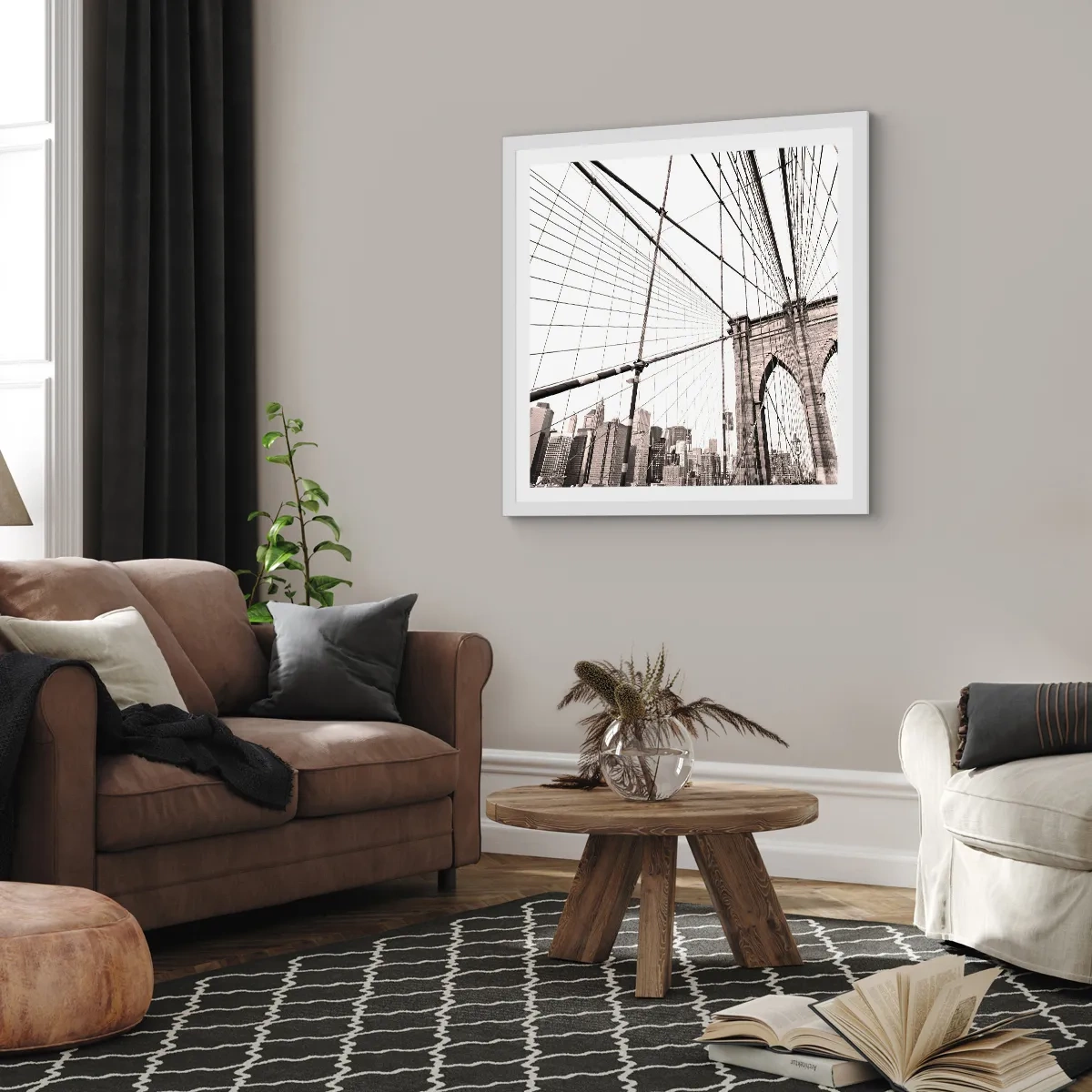 Poster in white frmae - New York Cathedral - 50x50 cm