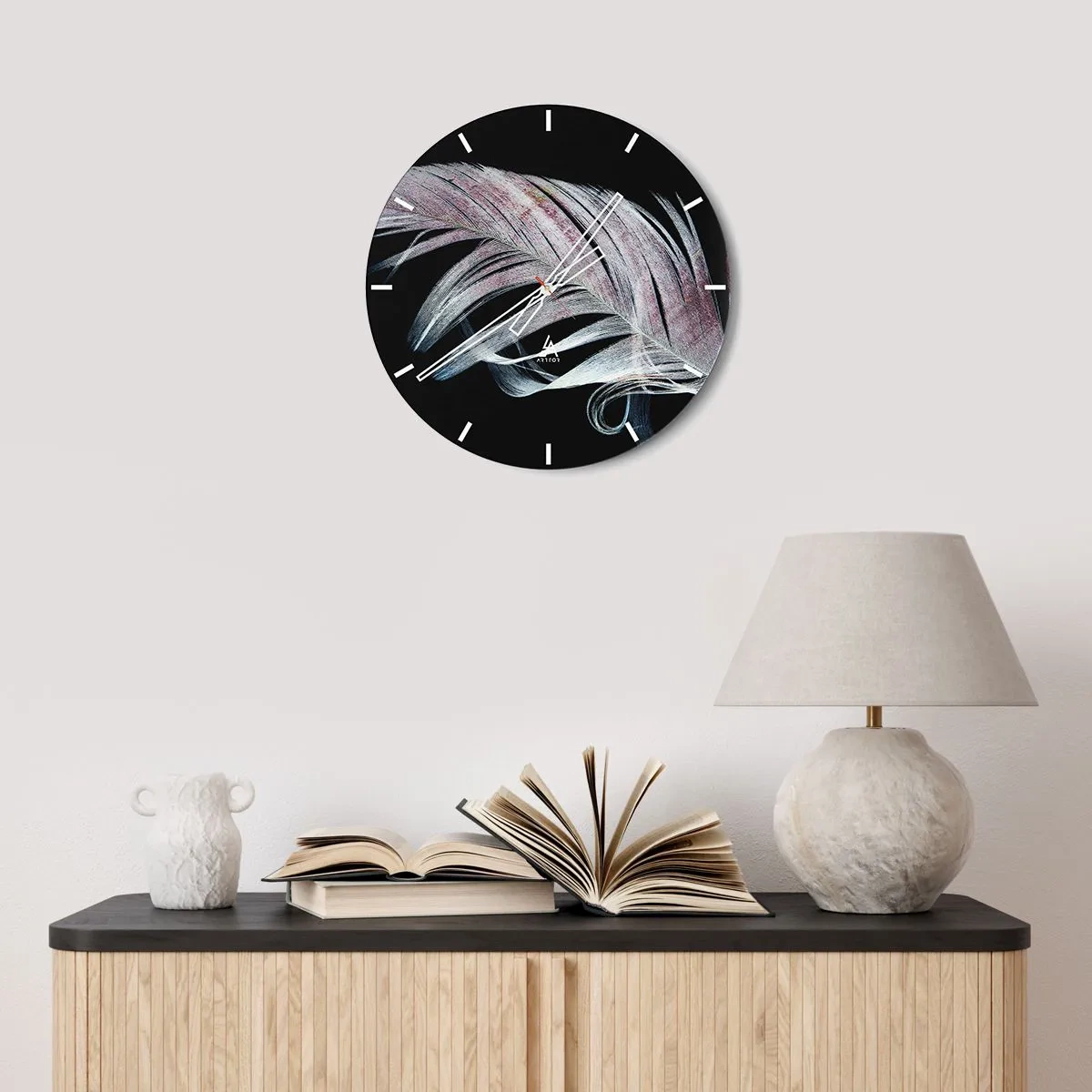 Wall clock - Clock on glass - Think about Touch - 40x40 cm