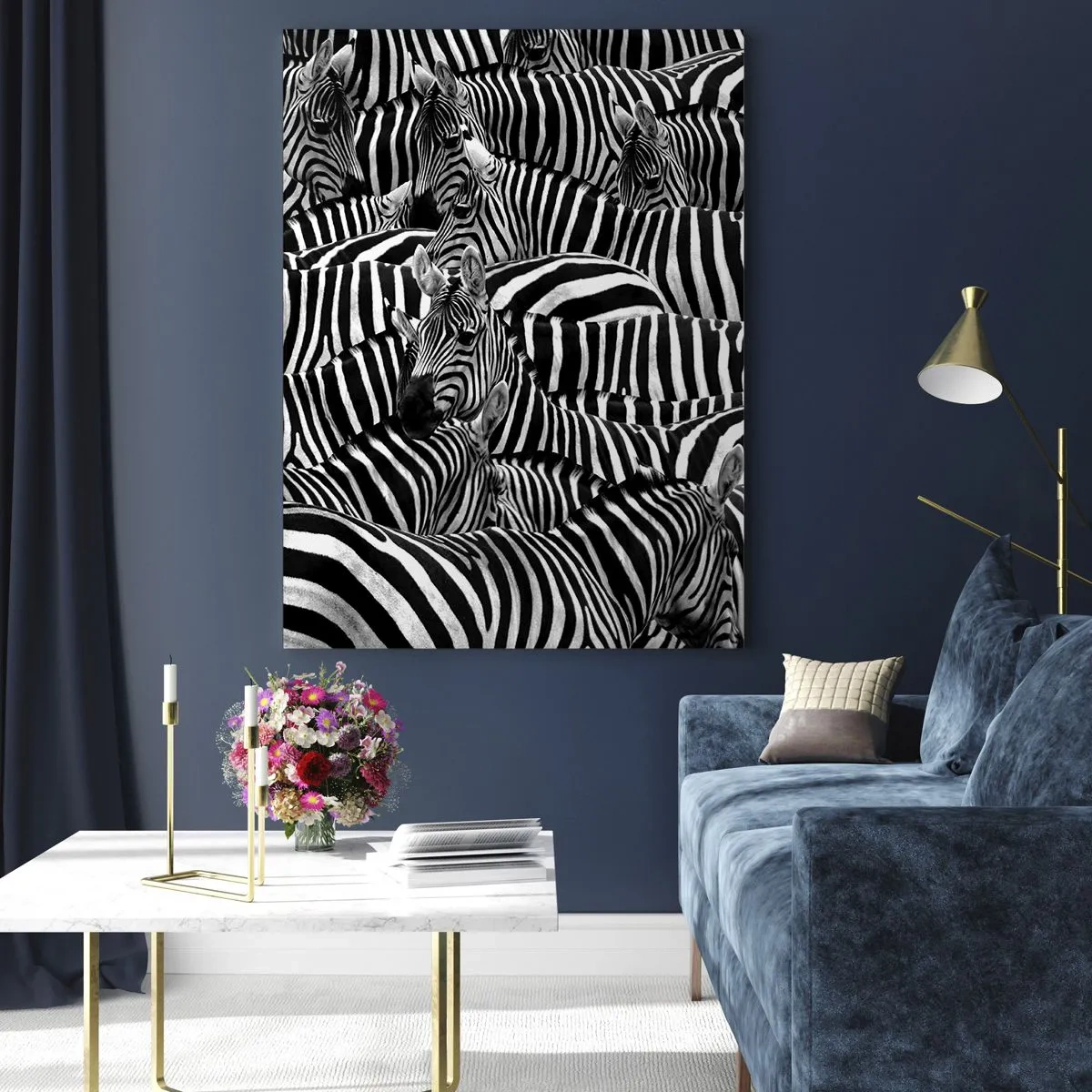Glass picture - Striped Group Portrait - 80x120 cm